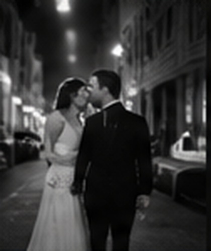 Black and white wedding portrait